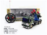 OBL852646 - 四通遥控带灯光方向盘军事导弹车3炮