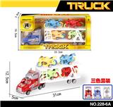 OBL855412 - 惯性双层拖头车拖4只滑行赛车摩托