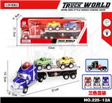 OBL855429 - 惯性拖头车拖2只滑行皮卡车带灯光音乐（单层）