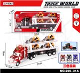 OBL855435 - 惯性拖头车拖4只滑行工程车带灯光音乐（单层）