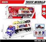 OBL855436 - 惯性拖头车拖6只滑行赛车带灯光音乐（单层）