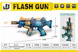 OBL857606 - 电动闪光音板枪头伸缩冲锋枪（带红外线）