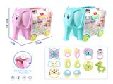 OBL864269 - BABY ELEPHANT BUCKET BOX (14PCS) 2 COLOR MIX