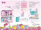 OBL864823 - KT猫房间梳妆台+厨房餐具双层过家家套装