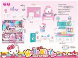 OBL864825 - KT猫厨房餐具+浴室双层过家家套装
