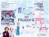 OBL864832 - 英文冰雪奇缘厨房餐具+浴室双层过家家套装
