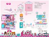 OBL864852 - 惊喜娃娃厨房餐具+房间梳妆台双层过家家套装