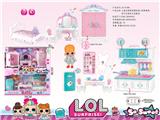 OBL864853 - 惊喜娃娃厨房餐具+房间梳妆台双层过家家套装