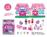 OBL864926 - 仿真别墅套餐带四灯七彩配家具，公仔，声控十二首炫曲音乐（不包电）