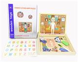 OBL866644 - WOODEN MAGNETIC BOY DRESS-UP DRAWING BOARD TWO-IN-ONE