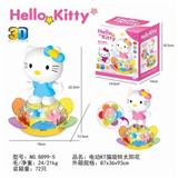 OBL870562 - 电动万向KT猫旋转太阳花，两色混装