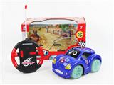 OBL870755 - FOUR WAY REMOTE CONTROL BRIGHT WHEEL MUSIC LIGHT CARTOON CAR