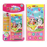 OBL871460 - LITTLE GIRL AND RABBIT LEARNING MOBILE PHONE