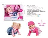 OBL873991 - 11.5-INCH ELECTRIC SINGING AND CRAWLING BABY GIRL WITH PACIFIER AND BOTTLE