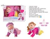 OBL873994 - 13 INCH ELECTRIC SINGING CRAWLING GIRL WITH NIPPLE AND BOTTLE