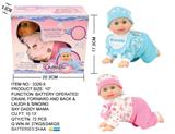 OBL874003 - 10 INCH ELECTRIC SINGING, FORWARD AND BACKWARD CRAWLING DOLL