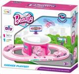 OBL876285 - Girls’ track parking lot with 1 plastic plane and 1 car