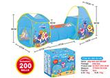 OBL876520 - 3 IN 1 SHARK BABY CHILDRENS TENT WITH 200 6CM SEA BALLS