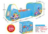 OBL876521 - 3 IN 1 SHARK BABY CHILDRENS TENT WITH 200 6CM SEA BALLS