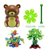 OBL877039 - 3.1CM树叶雪花积木中熊罐400PCS