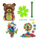 OBL877040 - 3.1CM树叶雪花积木小熊罐150PCS