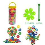 OBL877048 - 3.1CM树叶雪花积木圆瓶罐350PCS
