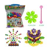 OBL877059 - 4.1CM树叶雪花积木卡头吊袋120PCS