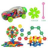 OBL877061 - 4.1CM树叶雪花粒积木大车罐400PCS