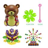 OBL877063 - 4.1CM树叶雪花积木中熊罐200PCS