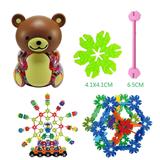 OBL877064 - 4.1CM树叶雪花积木小熊罐80PCS
