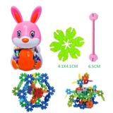 OBL877065 - 4.1CM树叶雪花积木小兔罐80PCS