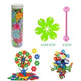 OBL877073 - 4.1CM树叶雪花积木圆瓶罐70PCS