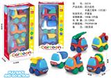 OBL877223 - HUILI SOLID COLOR CARTOON ENGINEERING VEHICLE (3 PIECES)
