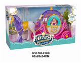 OBL877770 - ELECTRIC HORSE AND PUMPKIN CART
