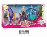 OBL877819 - ELECTRIC PONY AND PUMPKIN CAR AND 15.5CM DOLL