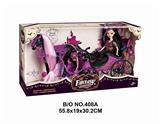 OBL877827 - Electric horse and cart bucket and 29cm real doll