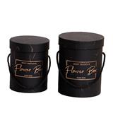 OBL880216 - Gilded round flower box black