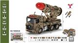 OBL880596 - 1:12DIY拆装拼装兼容乐高式积木惯性导弹车模型军事车（4键声光）
