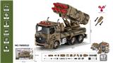 OBL880598 - 1:12DIY拆装拼装兼容乐高式积木惯性导弹车模型军事车（4键声光）
