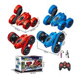 OBL882205 - TWO IN ONE TWIST ARM STUNT CAR (WITH LIGHTS BUT NO MUSIC) MIXED RED AND BLUE