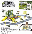 OBL883116 - MILITARY PARKING LOT WITH 1 PLASTIC AIRCRAFT AND 2 CARS