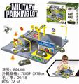 OBL883118 - MILITARY PARKING LOT WITH 1 PLASTIC AIRCRAFT AND 2 CARS