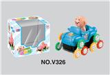 OBL884608 - CARTOON PIG 12 COLOR WHEEL ELECTRIC DUMPER