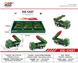 OBL885813 - 4款合金回力军事车（1油合金消防车（12PCS）