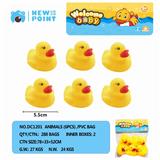 OBL886569 - SIX YELLOW DUCKLINGS (WITH BB WHISTLE)