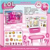 OBL888315 - MULTI DOOR REFRIGERATOR VENDING MACHINE LOL AND TABLE CHAIR AND FOOD ACCESSORIES BARBIE COLOR LIGHT SOUND TWO MIXED TURN