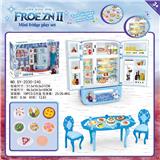 OBL888325 - MULTI DOOR REFRIGERATOR VENDING MACHINE ICE AND SNOW 2 TABLES AND CHAIRS AND FOOD ACCESSORIES AND BARBIE LIGHTING SOUND