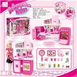 OBL888388 - SEPARABLE CABINET AND RED APRON BARBIE AND MATCHING AND SANITARY WARE PINK LIGHT SOUND