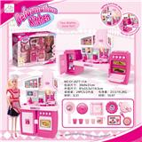OBL888389 - SEPARABLE CABINET WITH RED APRON BARBIE AND MATCHING PINK LIGHT SOUND