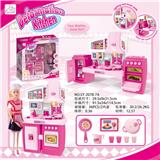 OBL888390 - SEPARABLE CABINET WITH RED APRON BARBIE AND MATCHING PINK LIGHT SOUND